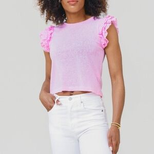 Deluc Aurelie Pink Eyelet T-Shirt Size Small